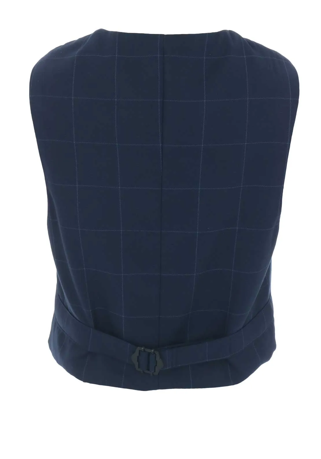 1880 Club Grid Check Waistcoat, Navy