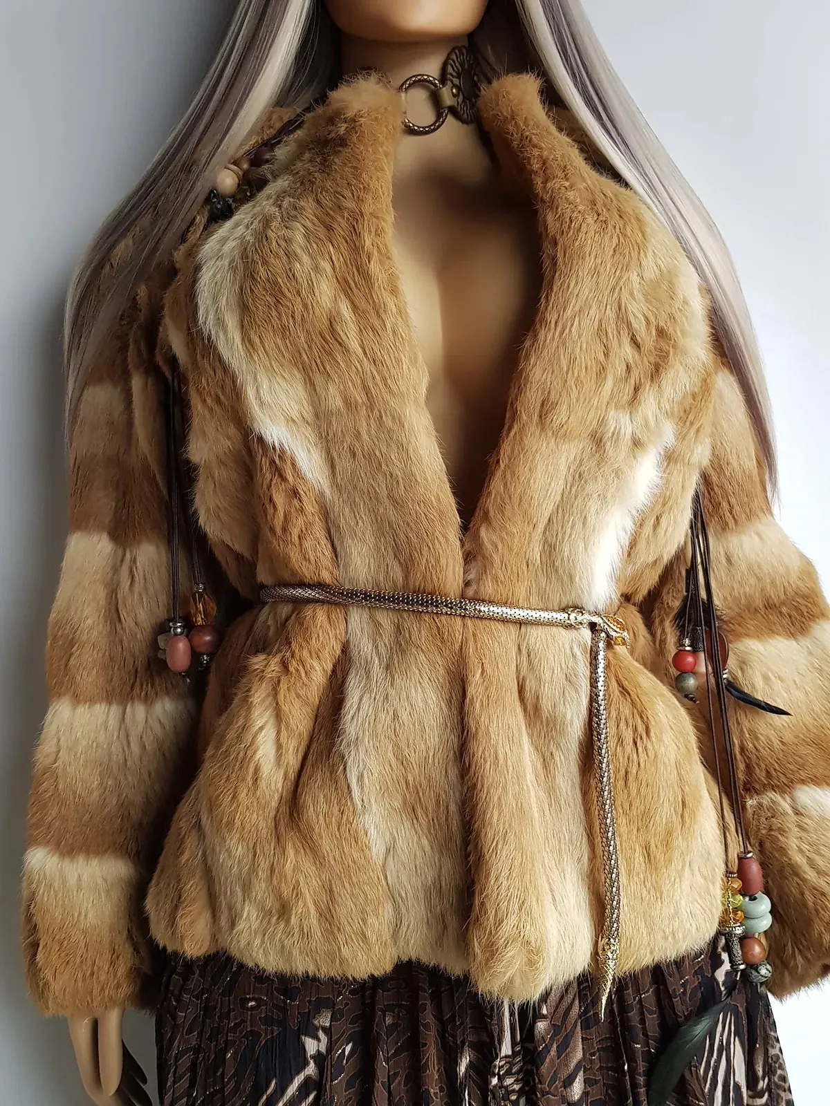 1960s Vintage Caramel Rabbit Coat - Super Soft - Creamy Caramel Brown