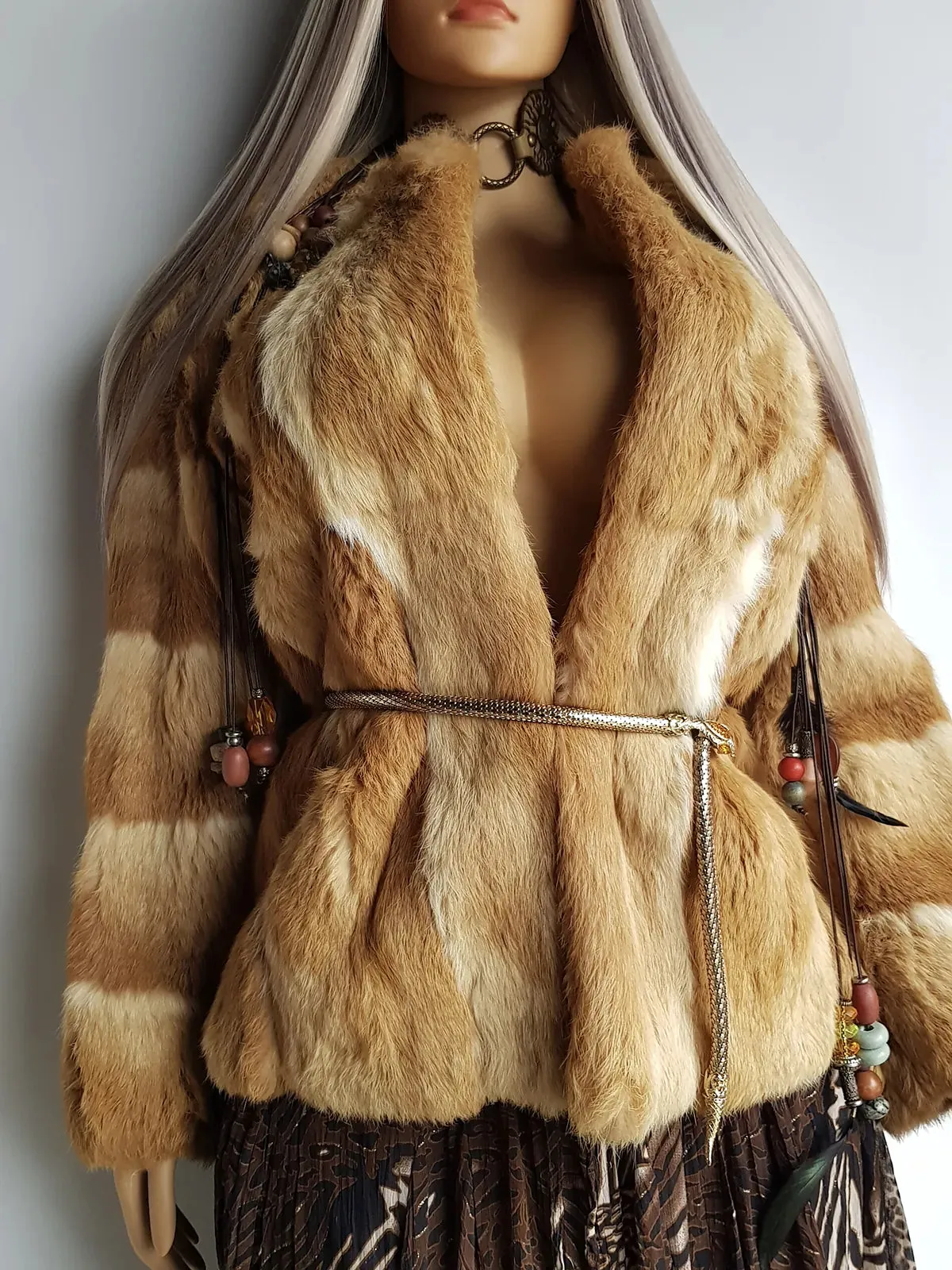 1960s Vintage Caramel Rabbit Coat - Super Soft - Creamy Caramel Brown