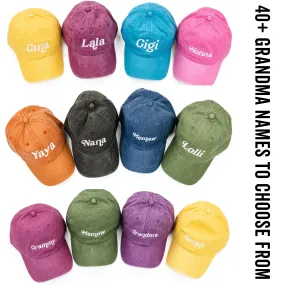 2024 MOTHER'S DAY HAT - Italic- Multiple Names   Colors Available (white thread)