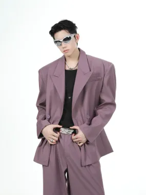 【24s Oct.】Loose Fit Purple Blazer Set