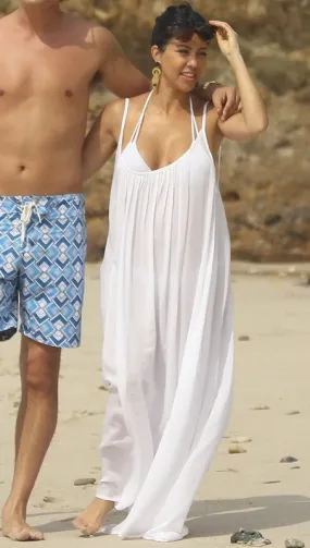 9Seed Tulum Dress in White as seen on Kourtney Kardashian