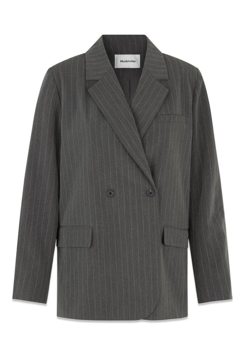 AbrahamMD blazer - Grey Pinstripe