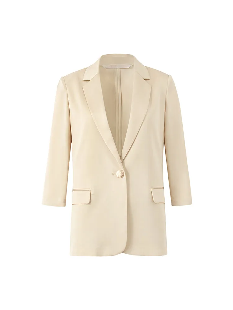 Acetate One Button Women Blazer