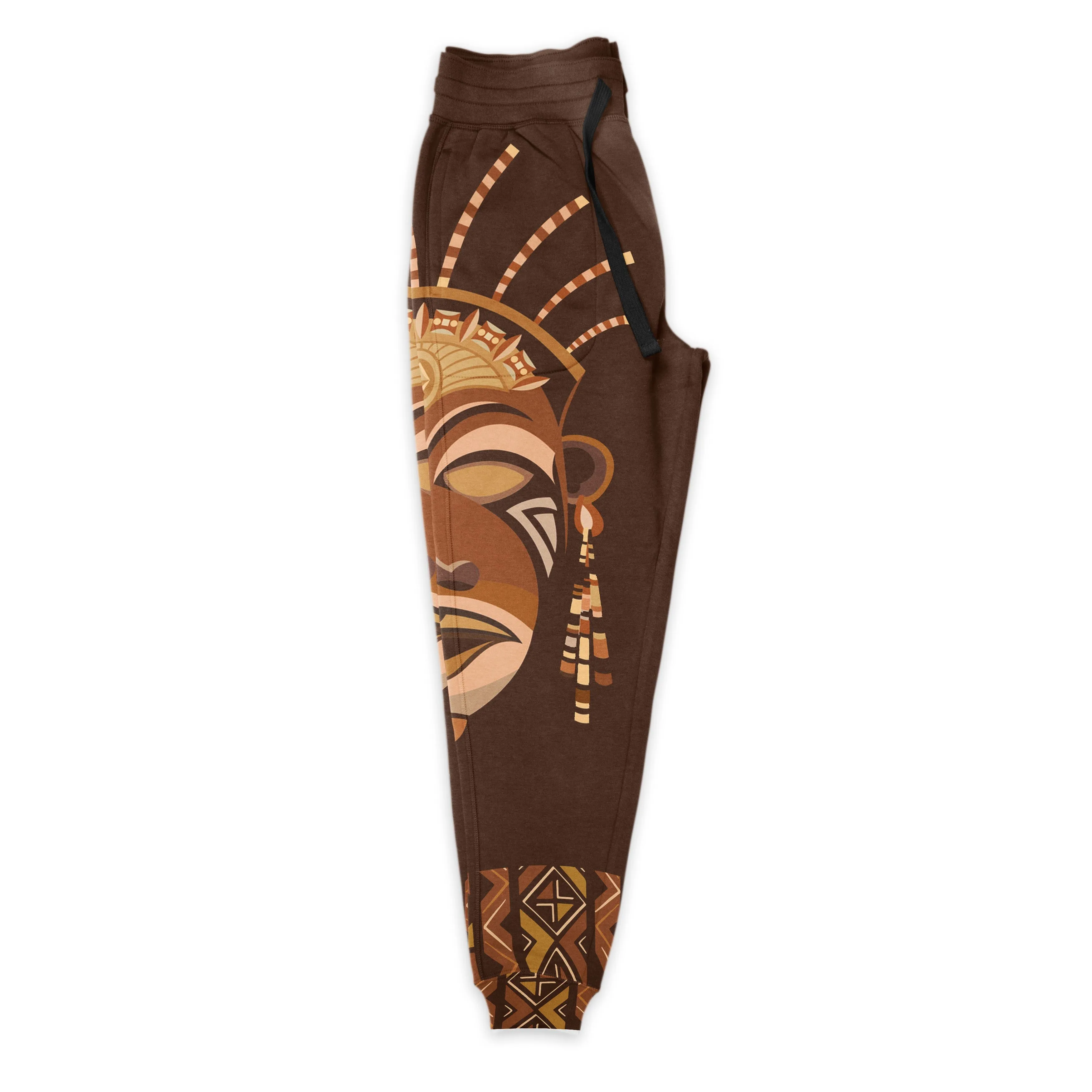 African Mask Printed Mudcloth Hoodie and Joggers Set