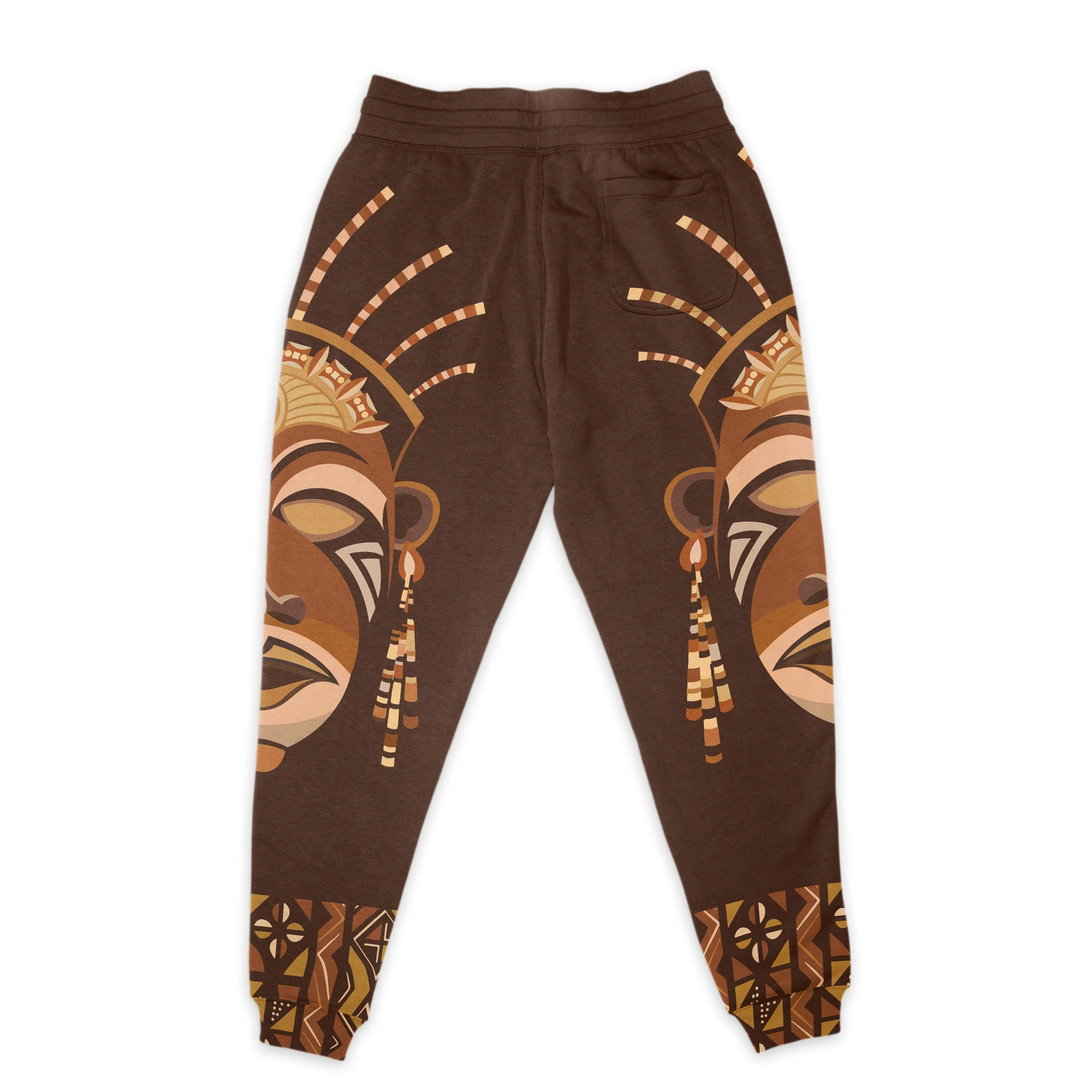 African Mask Printed Mudcloth Hoodie and Joggers Set