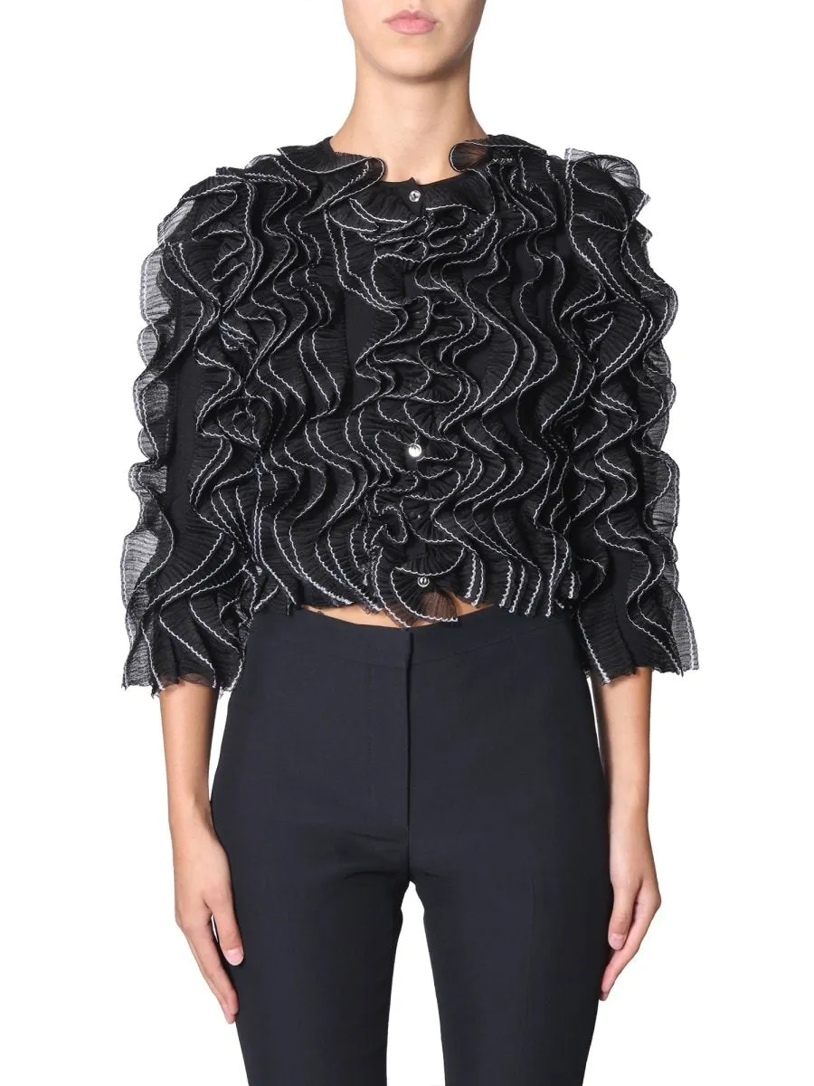 Alexander McQueen Ruffled Cropped Jacket