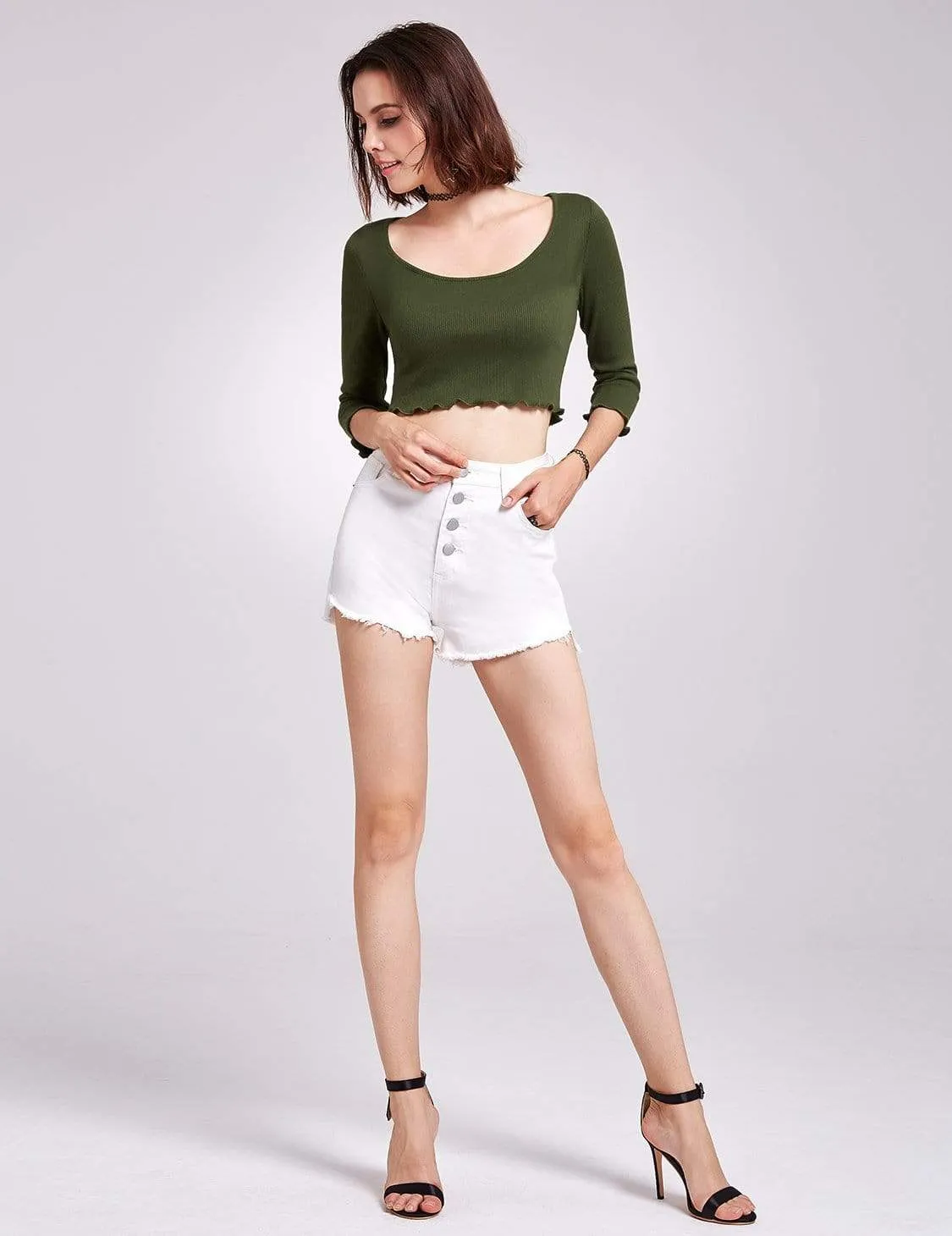 Alisa Pan Long Sleeve Knit Crop Top