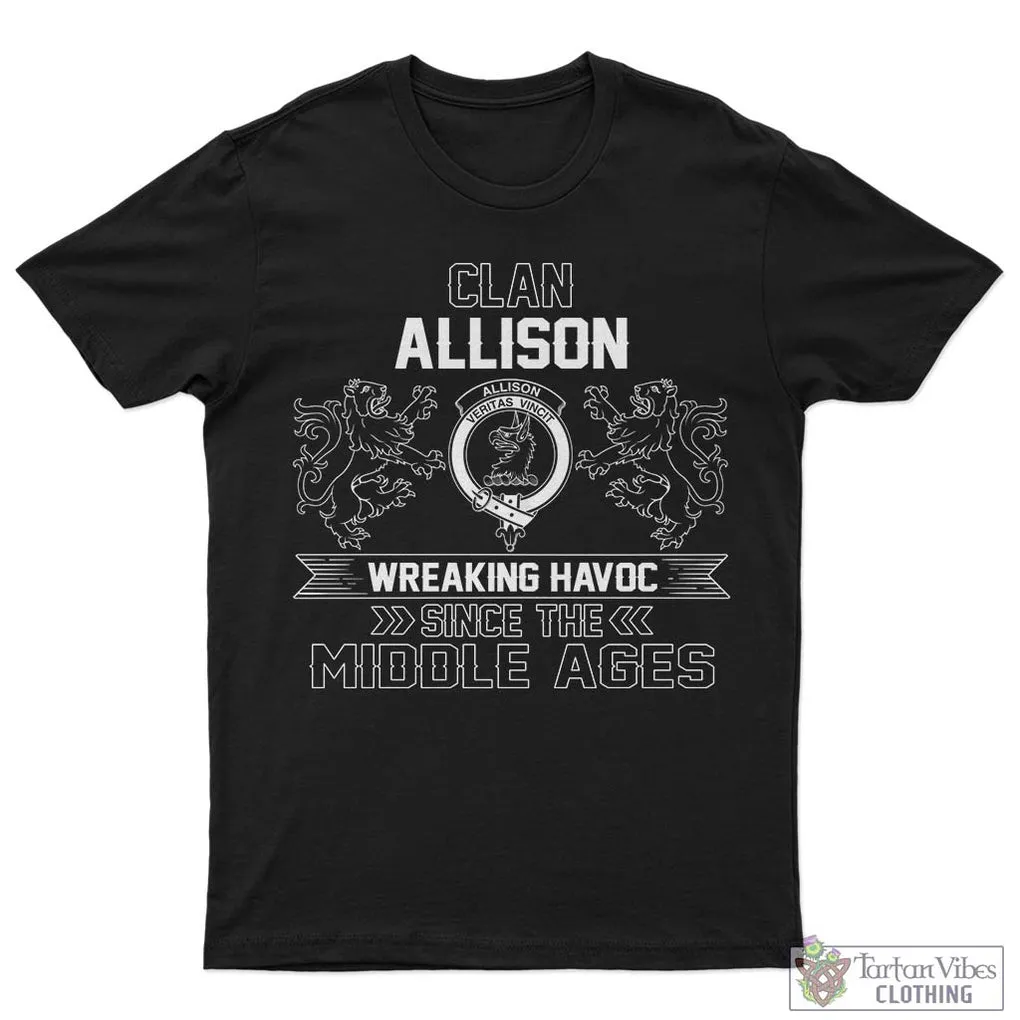 Allison Family Crest 2D Cotton Men's T-Shirt Wreaking Havoc Style