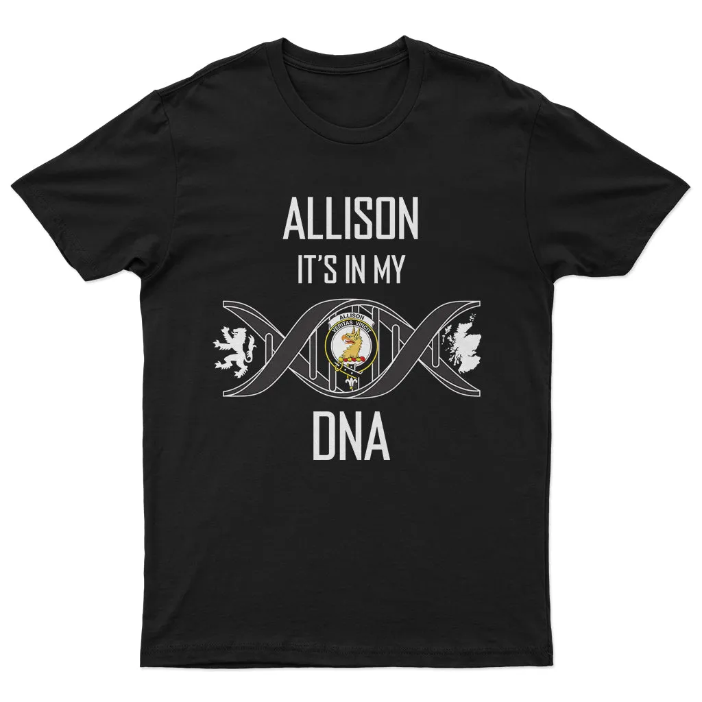 Allison Family Crest DNA In Me Mens Cotton T Shirt