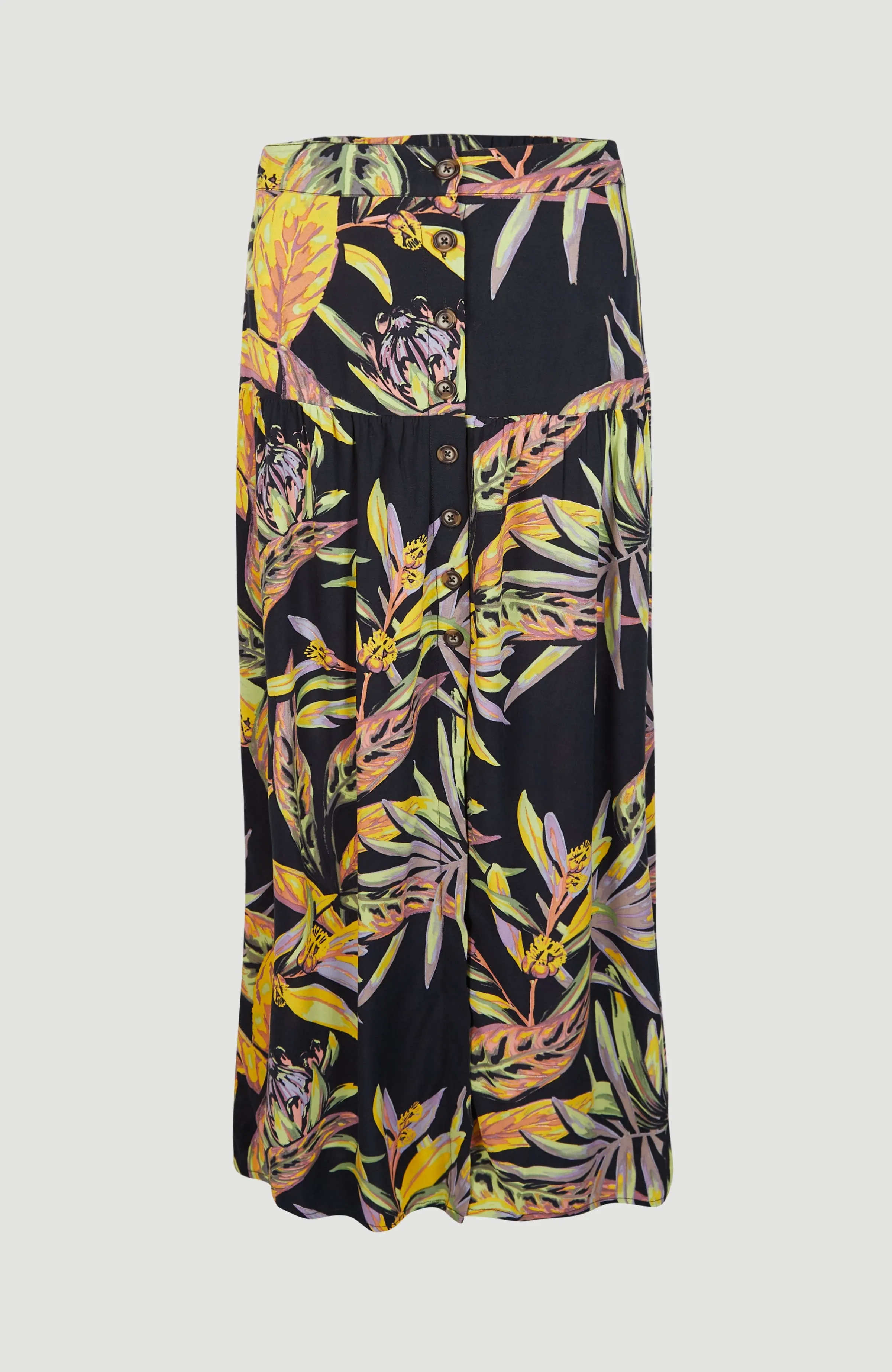 Alofa Maxi Skirt | Black Tropical Flower