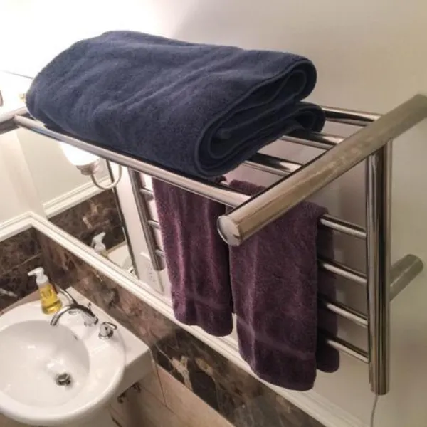 Amba Radiant Shelf Hardwired   Plug-in Combo 8 Bar Towel Warmer