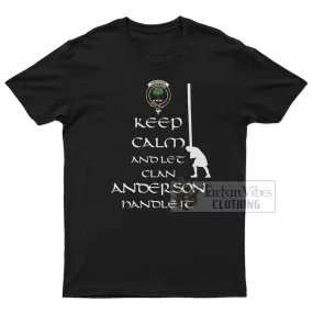 Anderson Clan Men's T-Shirt: Keep Calm and Let the Clan Handle It Caber Toss Highland Games Style