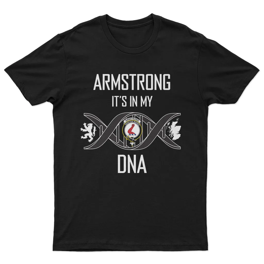 Armstrong Family Crest DNA In Me Mens Cotton T Shirt