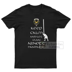 Arnott Clan Men's T-Shirt: Keep Calm and Let the Clan Handle It Caber Toss Highland Games Style