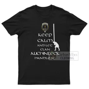 Auchinleck (Affleck) Clan Men's T-Shirt: Keep Calm and Let the Clan Handle It Caber Toss Highland Games Style