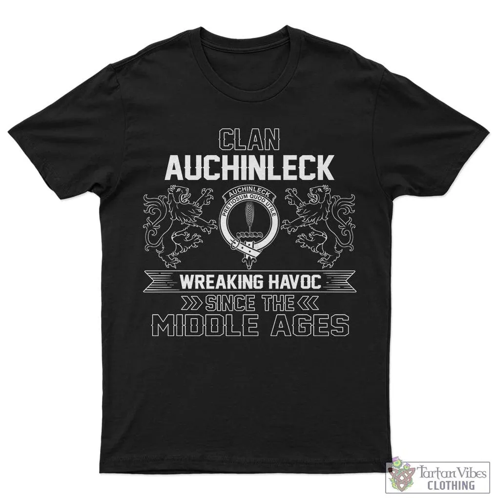 Auchinleck (Affleck) Family Crest 2D Cotton Men's T-Shirt Wreaking Havoc Style