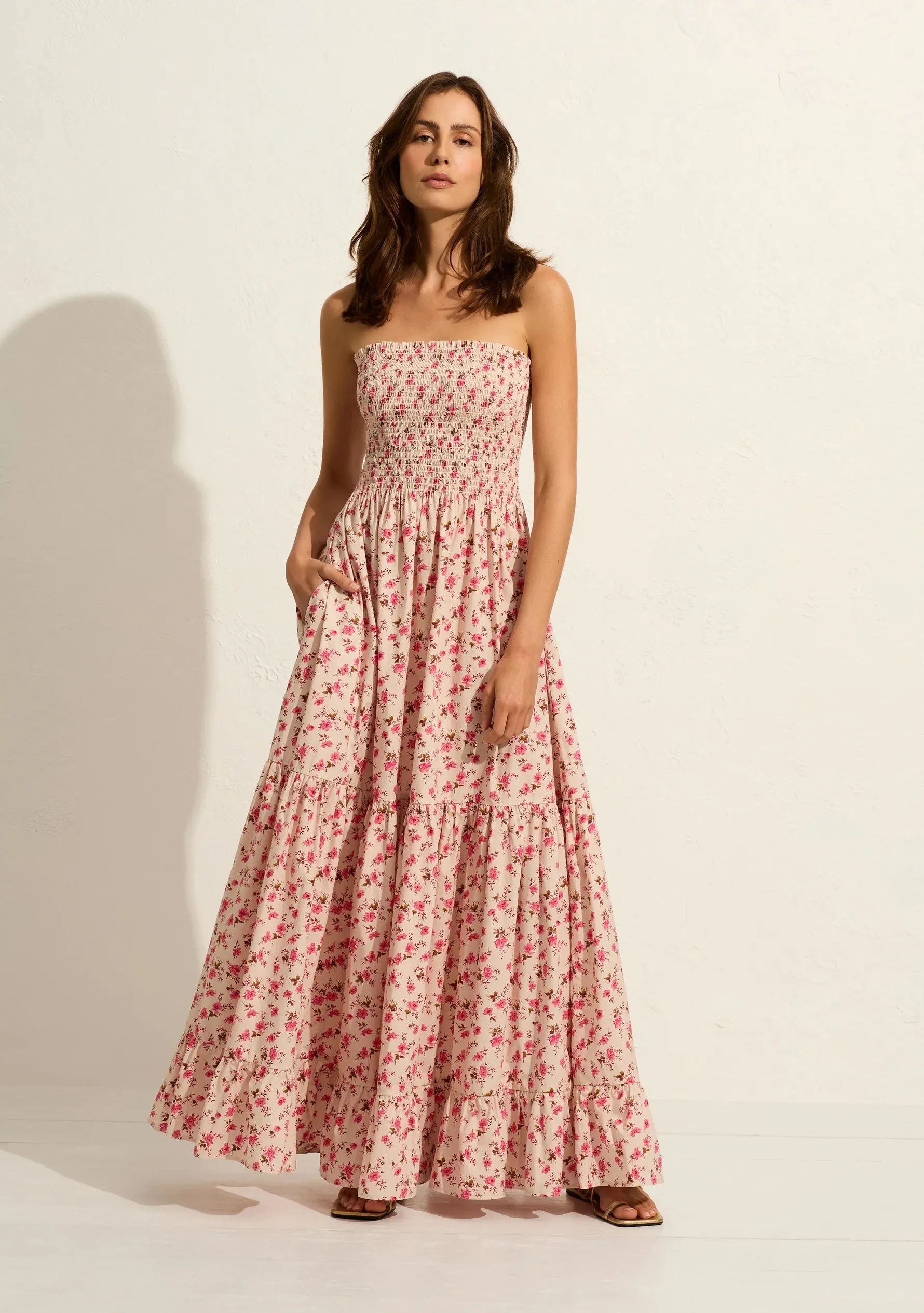 AUGUSTE THE LABEL Womens Anthea Maxi Dress - Oat Eloise Ditsy Floral