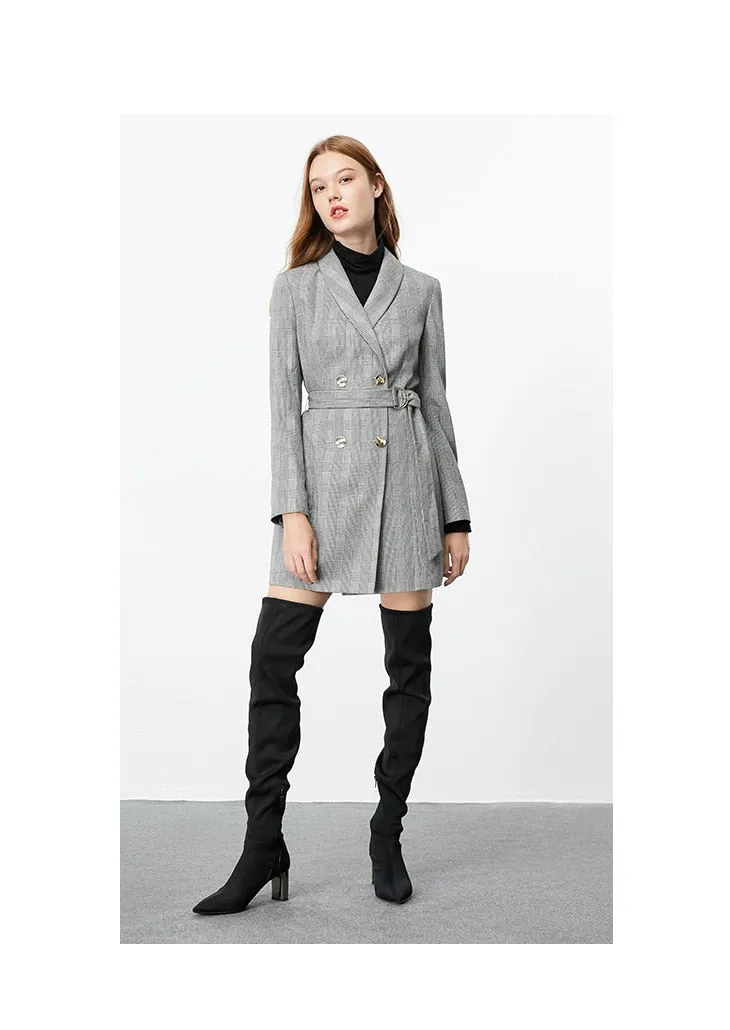 Autumn Winter Women's Mid-length Thin Suit Jacket