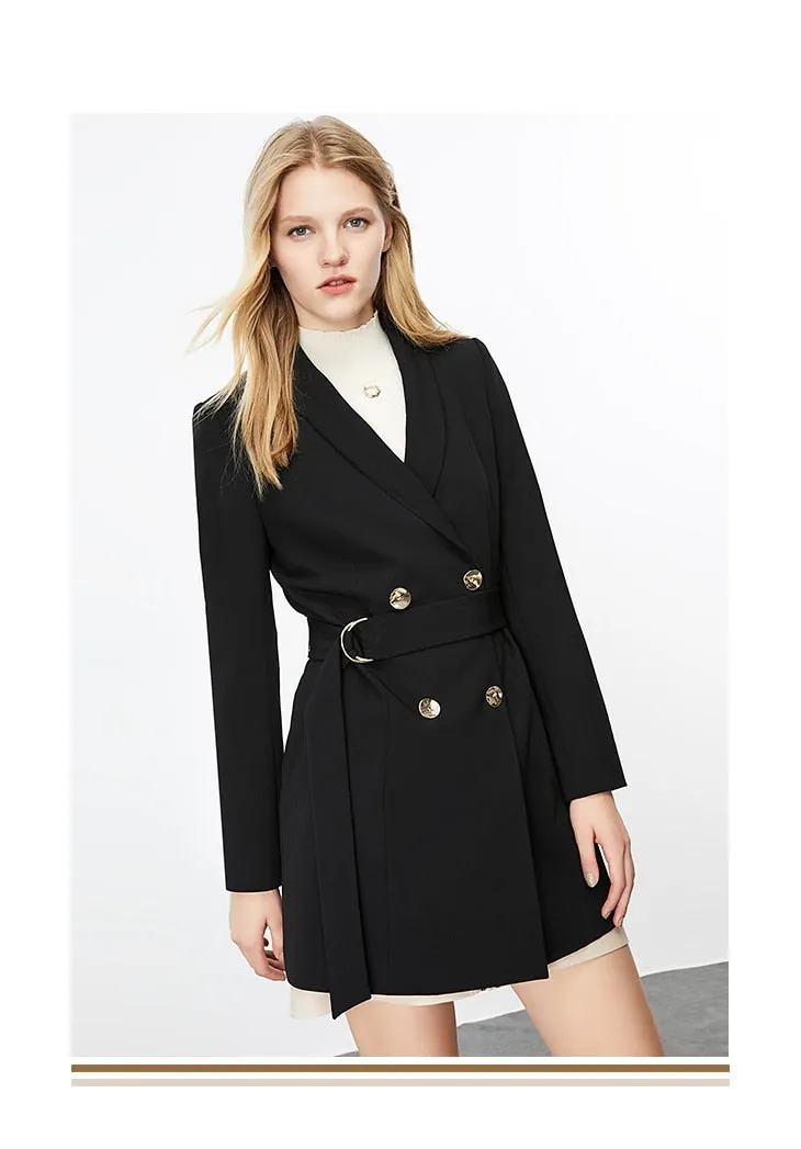 Autumn Winter Women's Mid-length Thin Suit Jacket