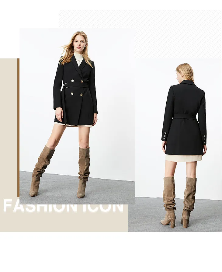 Autumn Winter Women's Mid-length Thin Suit Jacket