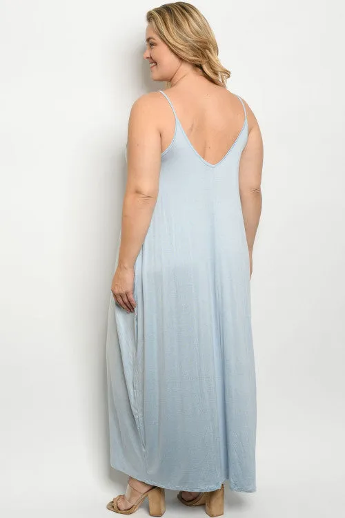 Baby Blue Plus Size Maxi Dress Cover Up