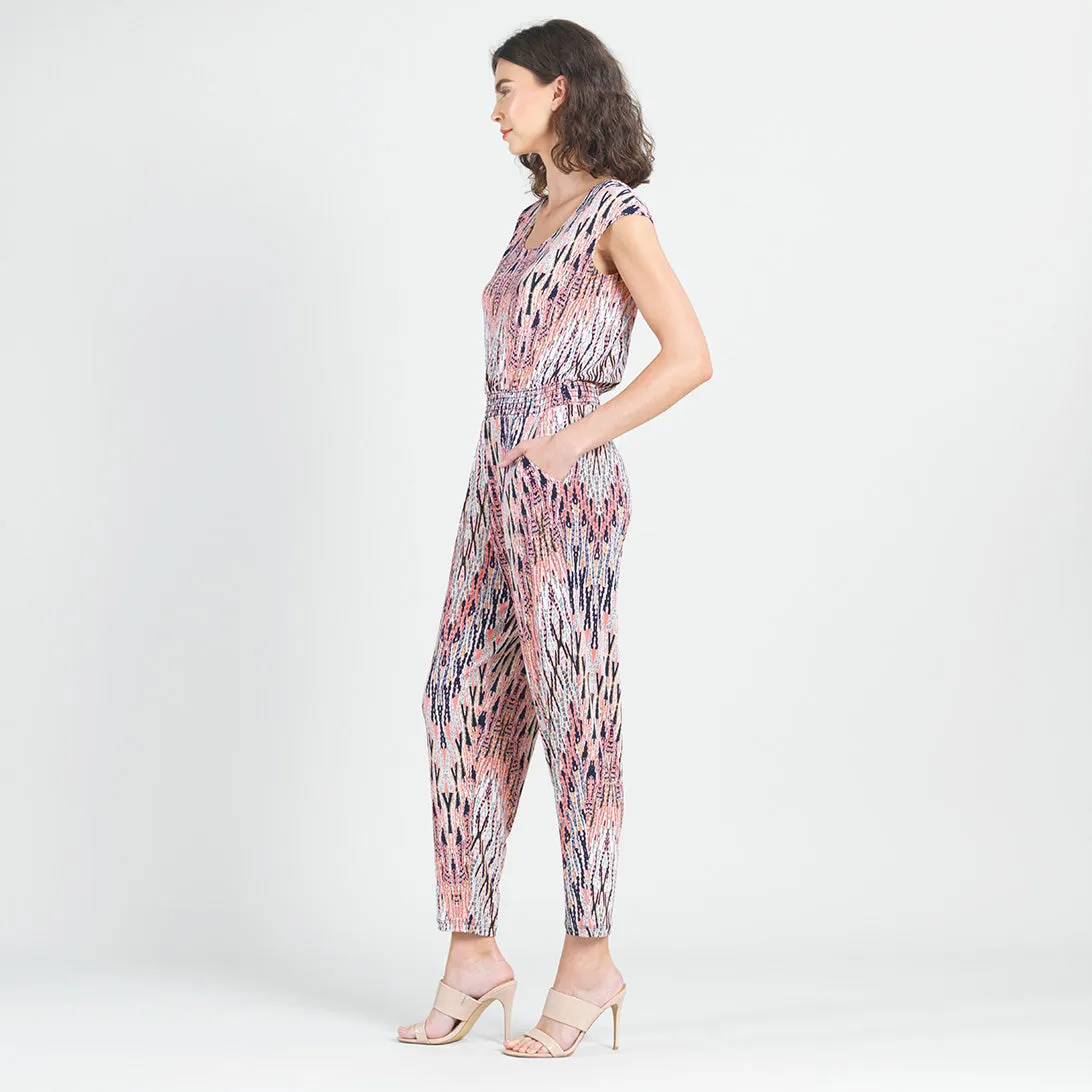 Back Cut Out Jogger Pocket Jumpsuit - Boho Weave - Final Sale!