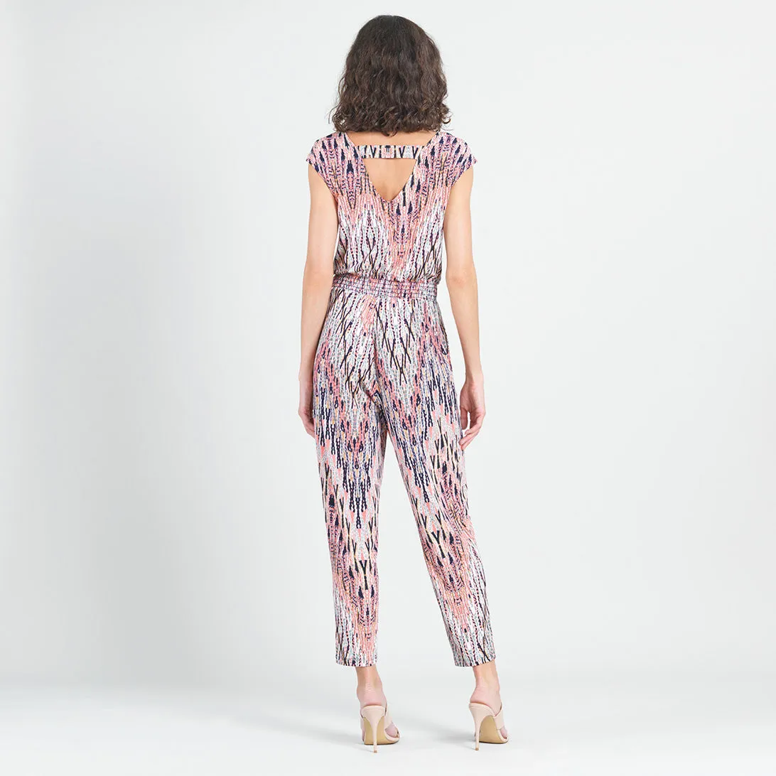 Back Cut Out Jogger Pocket Jumpsuit - Boho Weave - Final Sale!