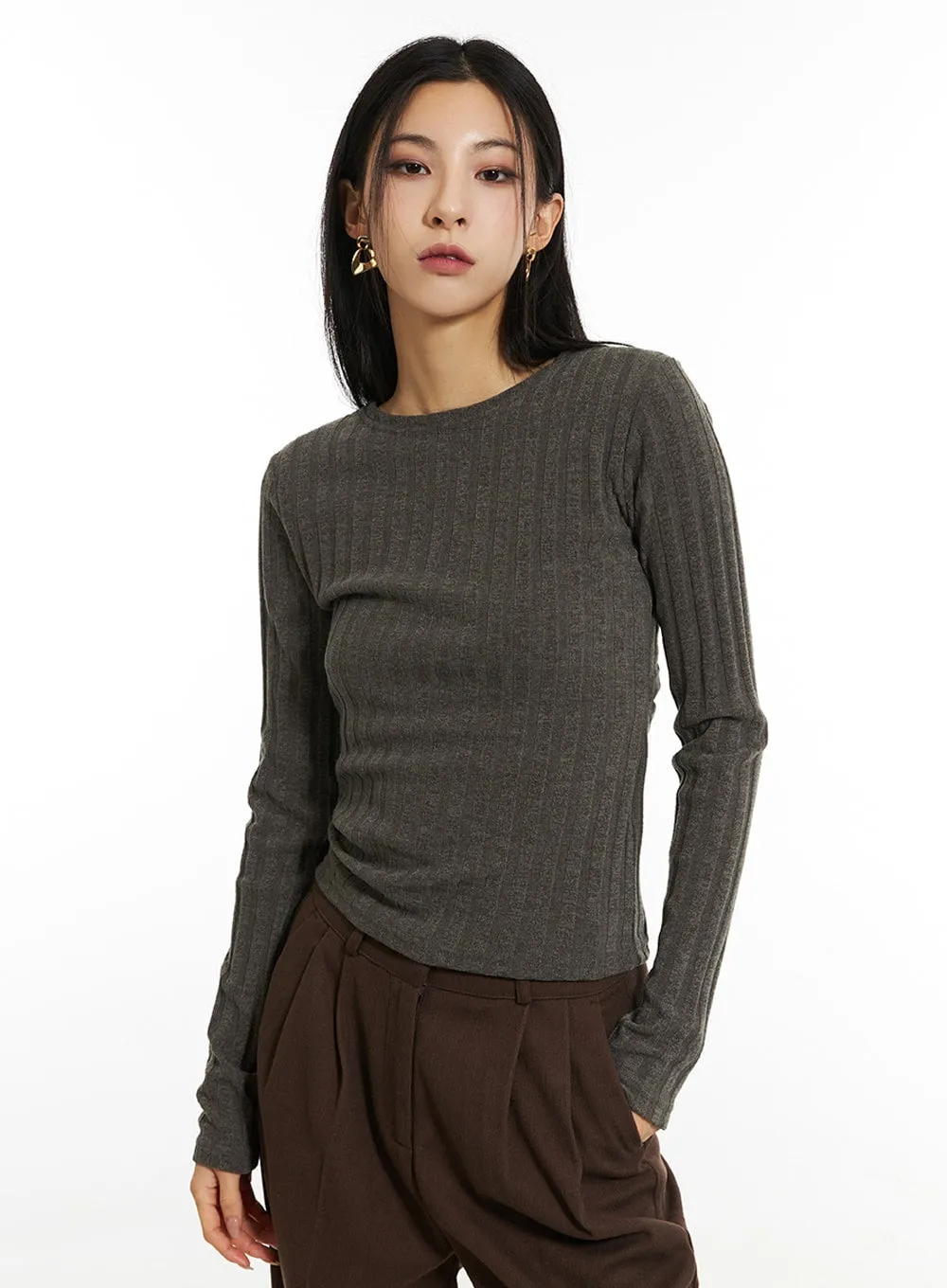 Back Slit Knit Top IN308