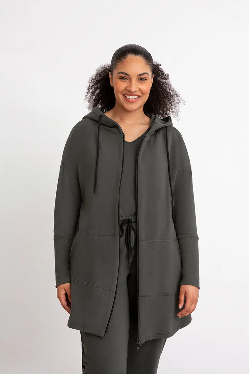 Bamboo Fleece Zip Up | Raven