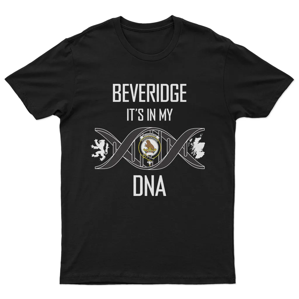 Beveridge Family Crest DNA In Me Mens Cotton T Shirt