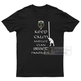 Bisset Clan Men's T-Shirt: Keep Calm and Let the Clan Handle It Caber Toss Highland Games Style