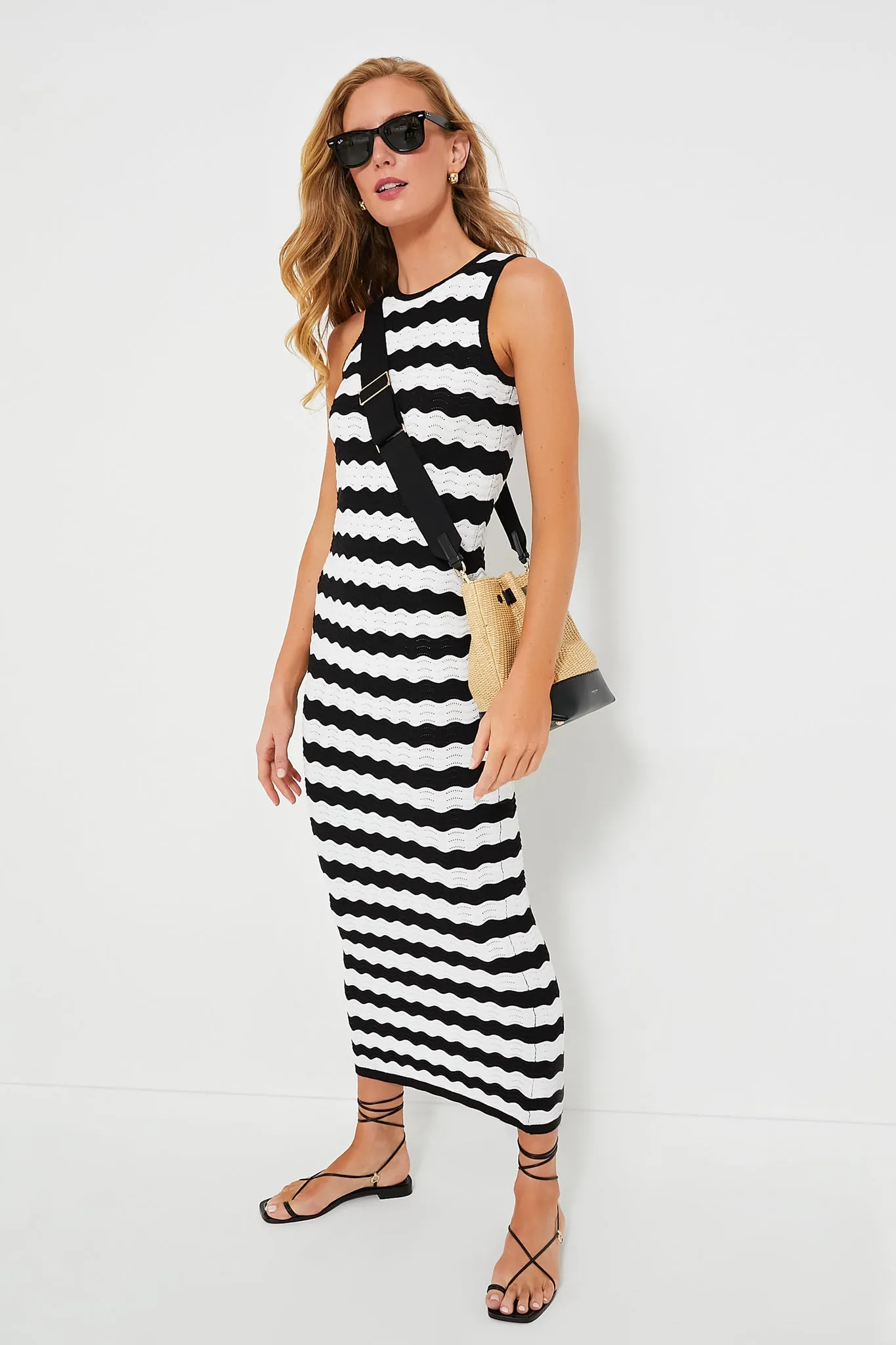 Black & White Wavy Knit Stripe Wilder Dress