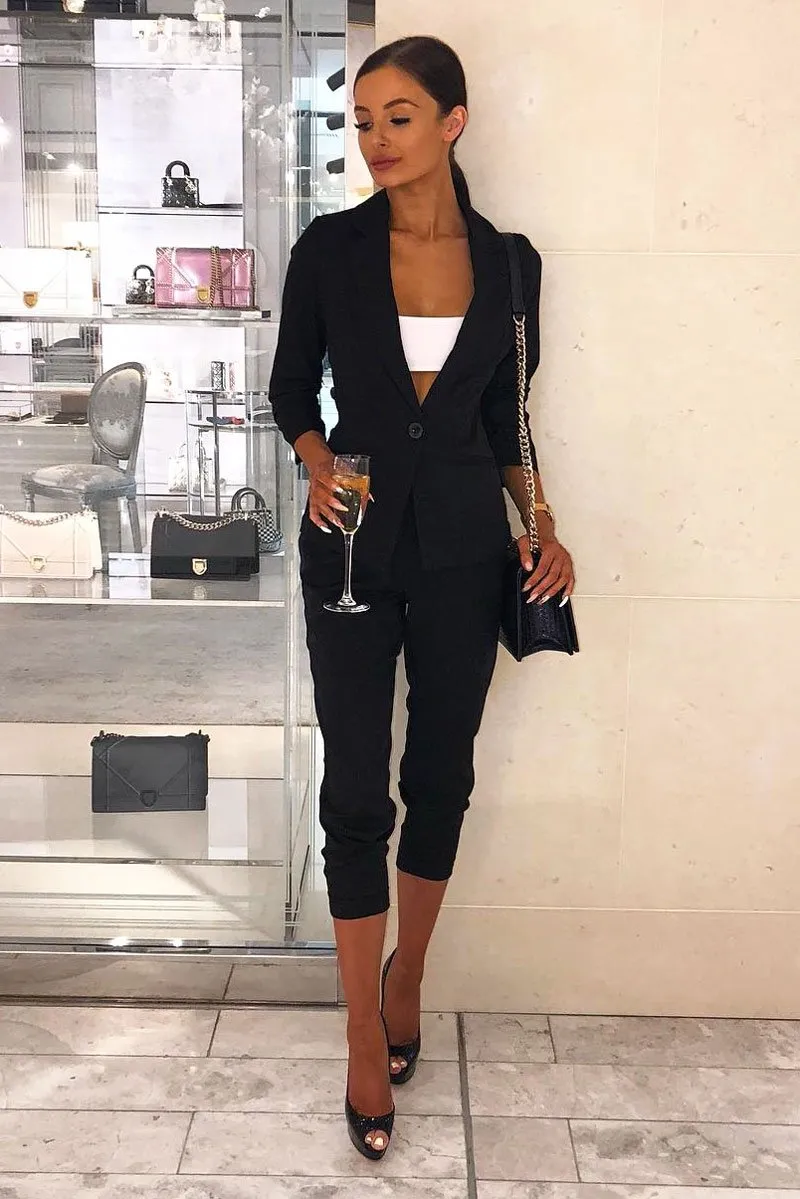 Black Blazer and Trousers Co-Ord - Rossie