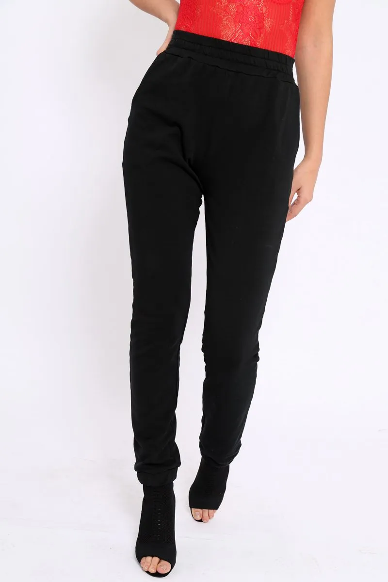 Black Elasticated Waist Joggers - Trina