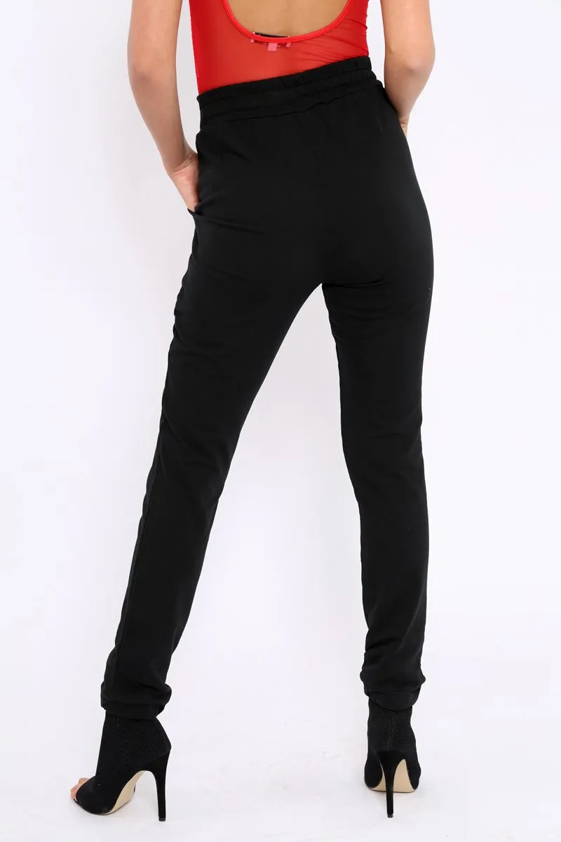 Black Elasticated Waist Joggers - Trina