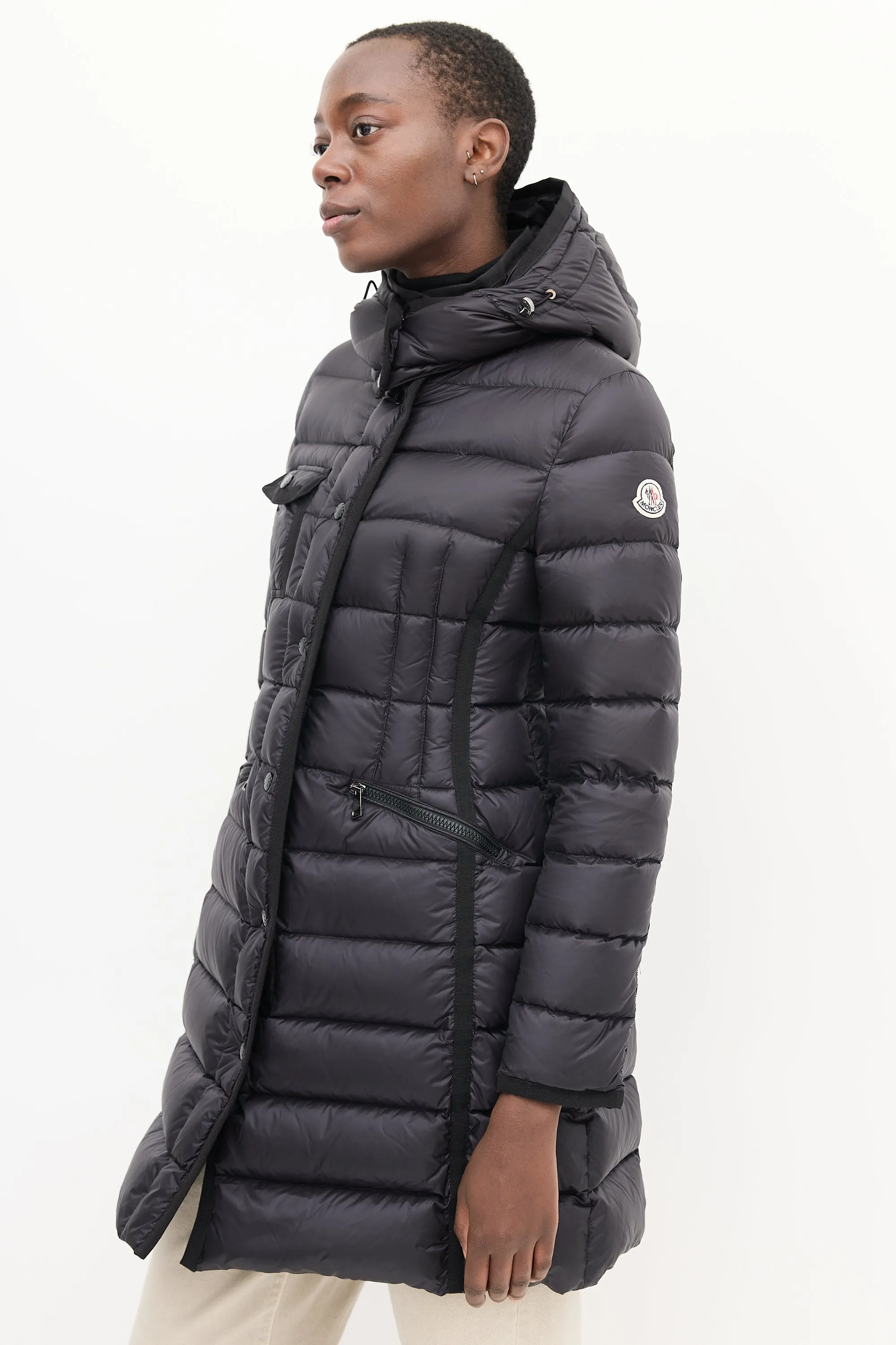 Black Quilted Down Hermine Coat