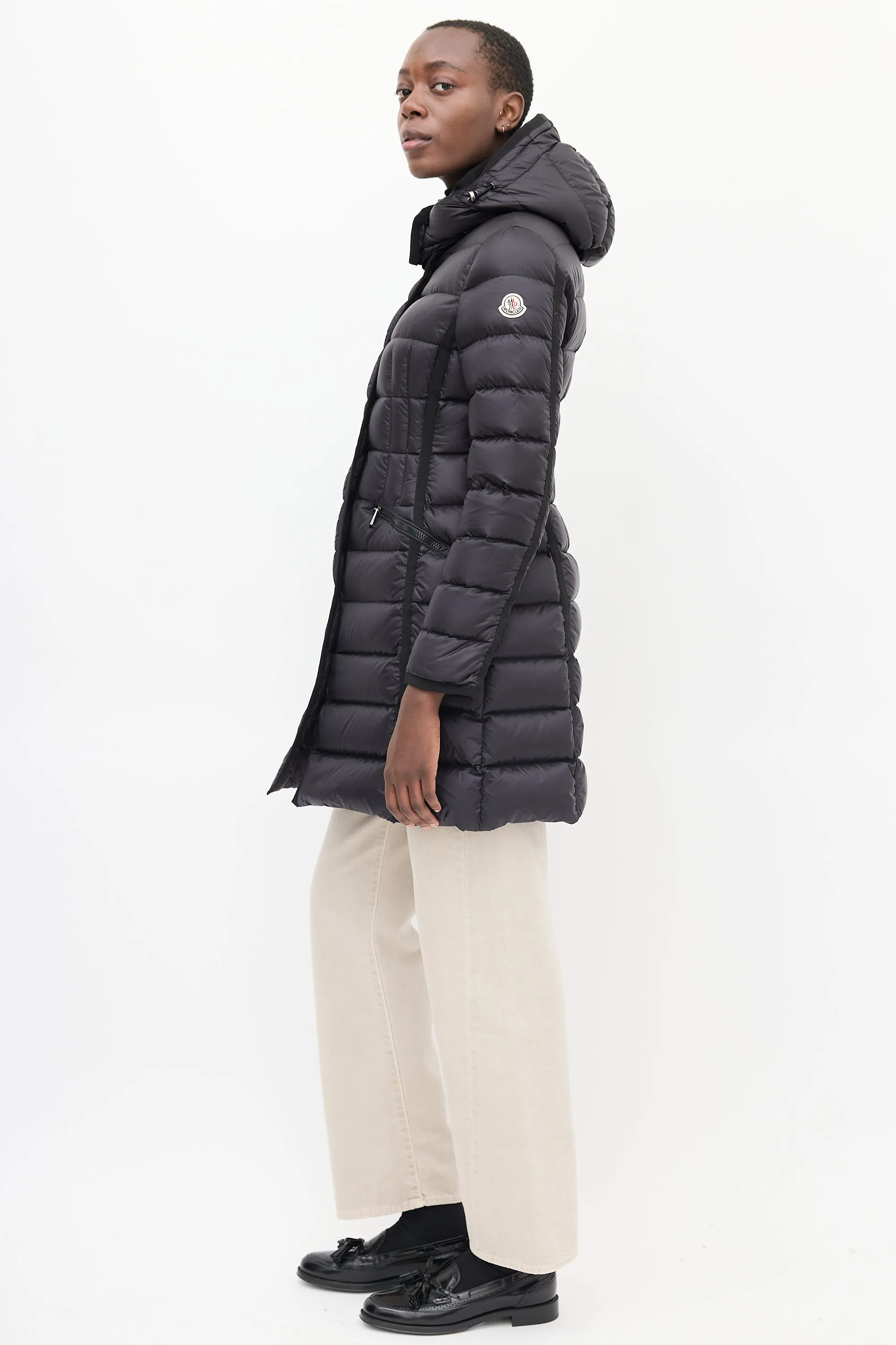 Black Quilted Down Hermine Coat