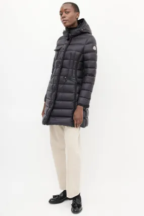 Black Quilted Down Hermine Coat