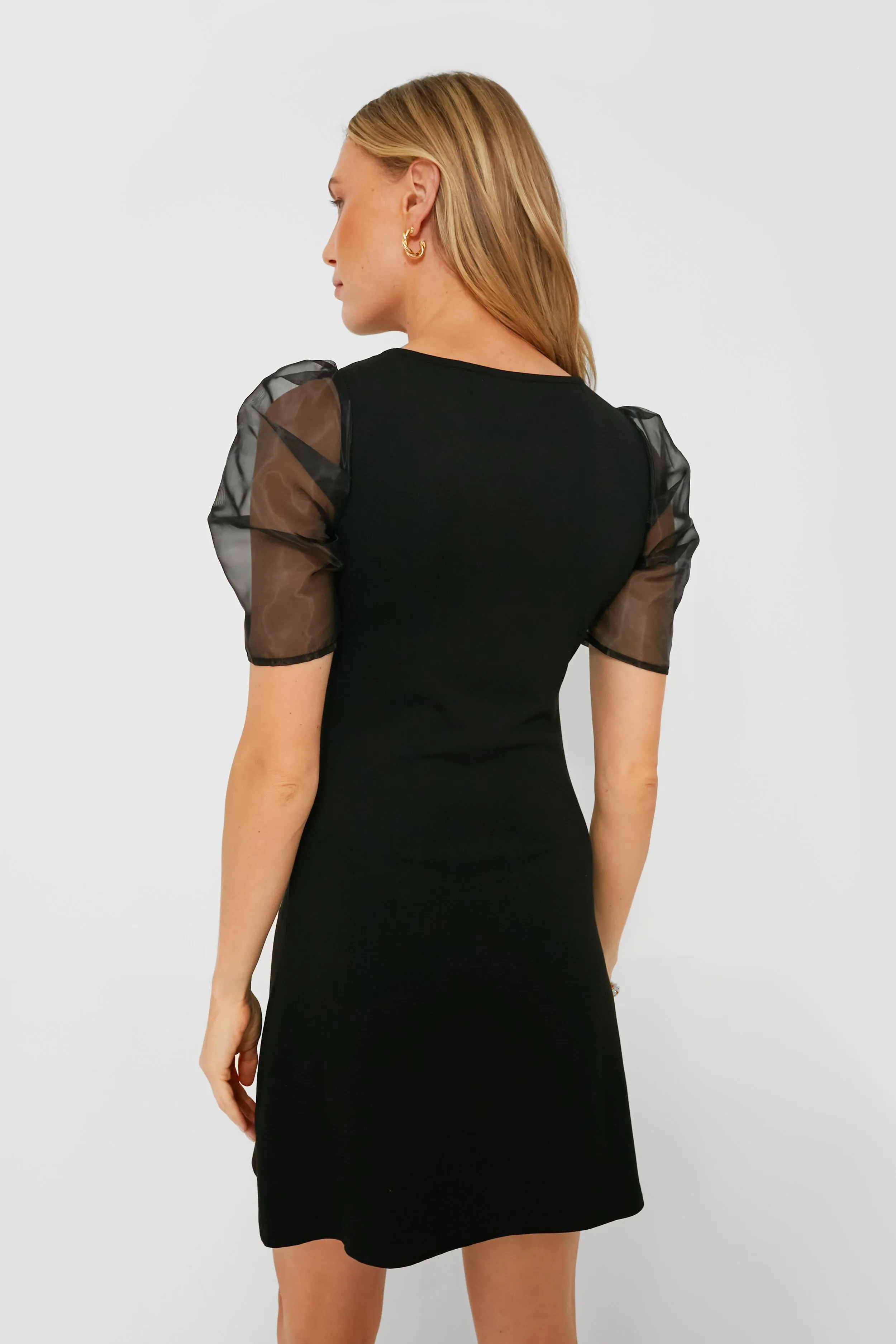 Black Tulle Sleeve Darby Dress