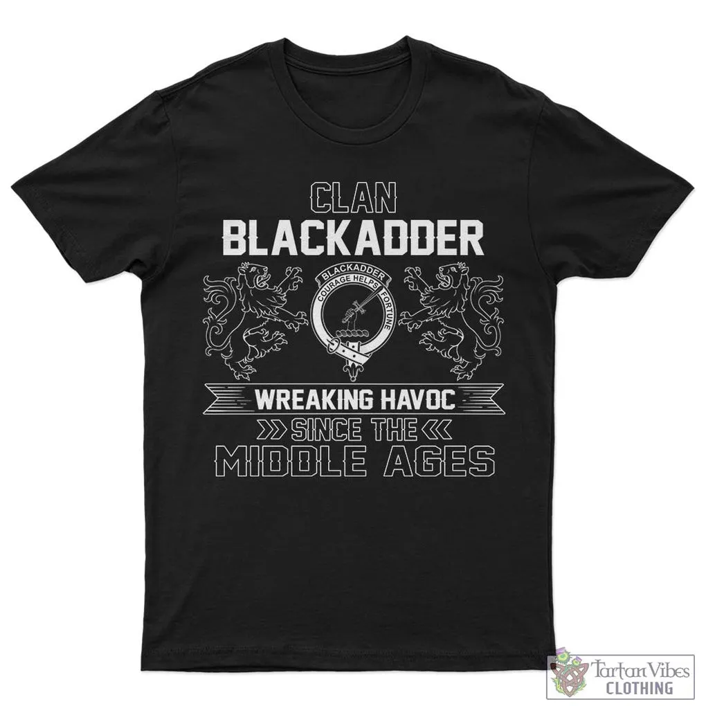 Blackadder Family Crest 2D Cotton Men's T-Shirt Wreaking Havoc Style