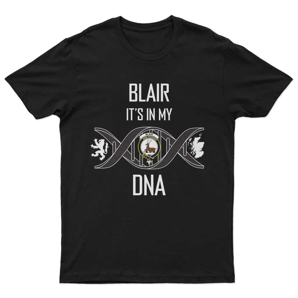 Blair Family Crest DNA In Me Mens Cotton T Shirt