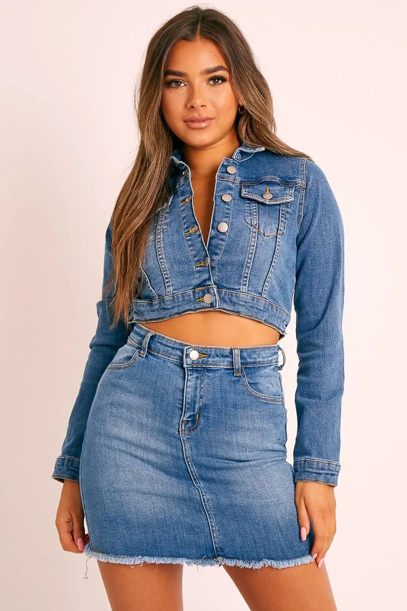 Blue Denim Jacket and Skirt Co-ord - Kaiden