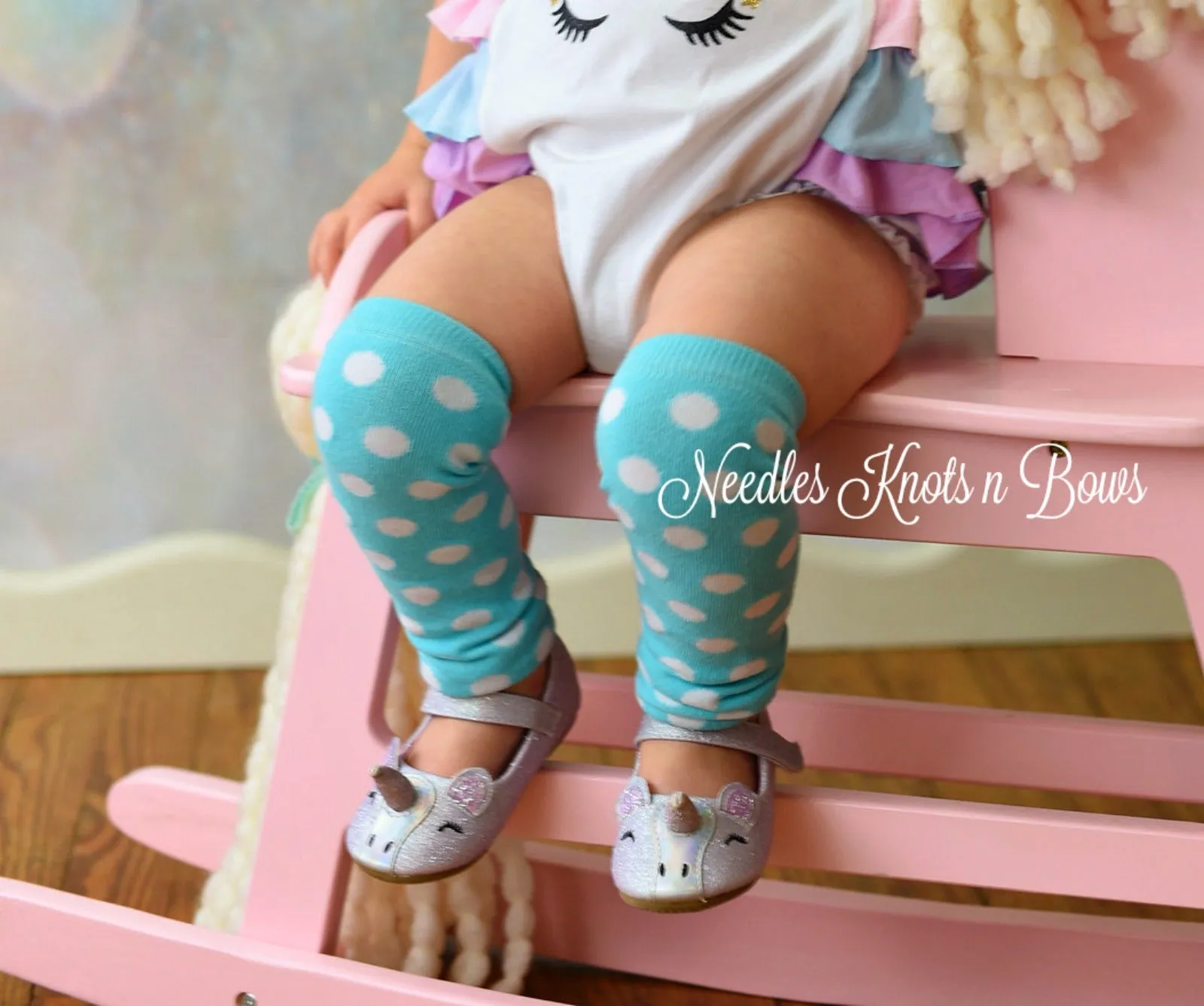 Blue Polka Dot Leg Warmers, Baby Toddler