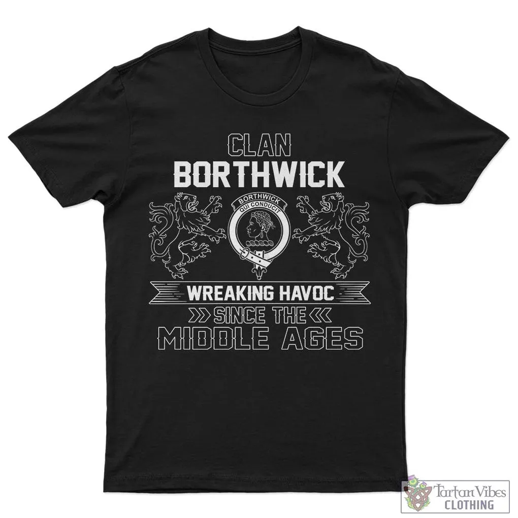 Borthwick Family Crest 2D Cotton Men's T-Shirt Wreaking Havoc Style