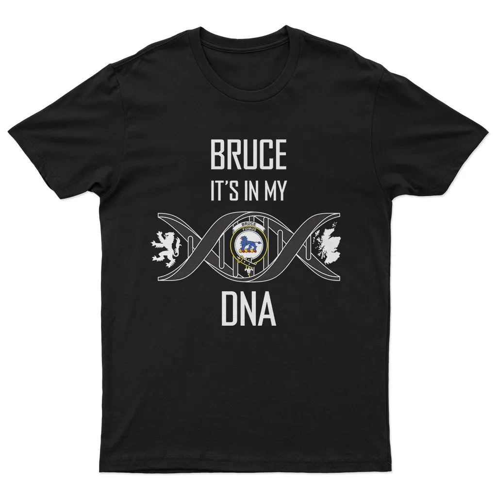 Bruce Family Crest DNA In Me Mens Cotton T Shirt