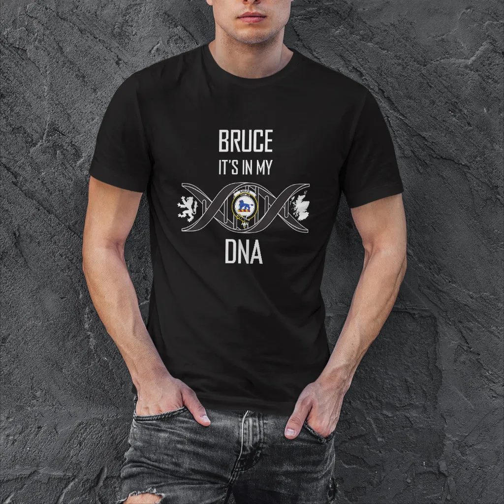 Bruce Family Crest DNA In Me Mens Cotton T Shirt