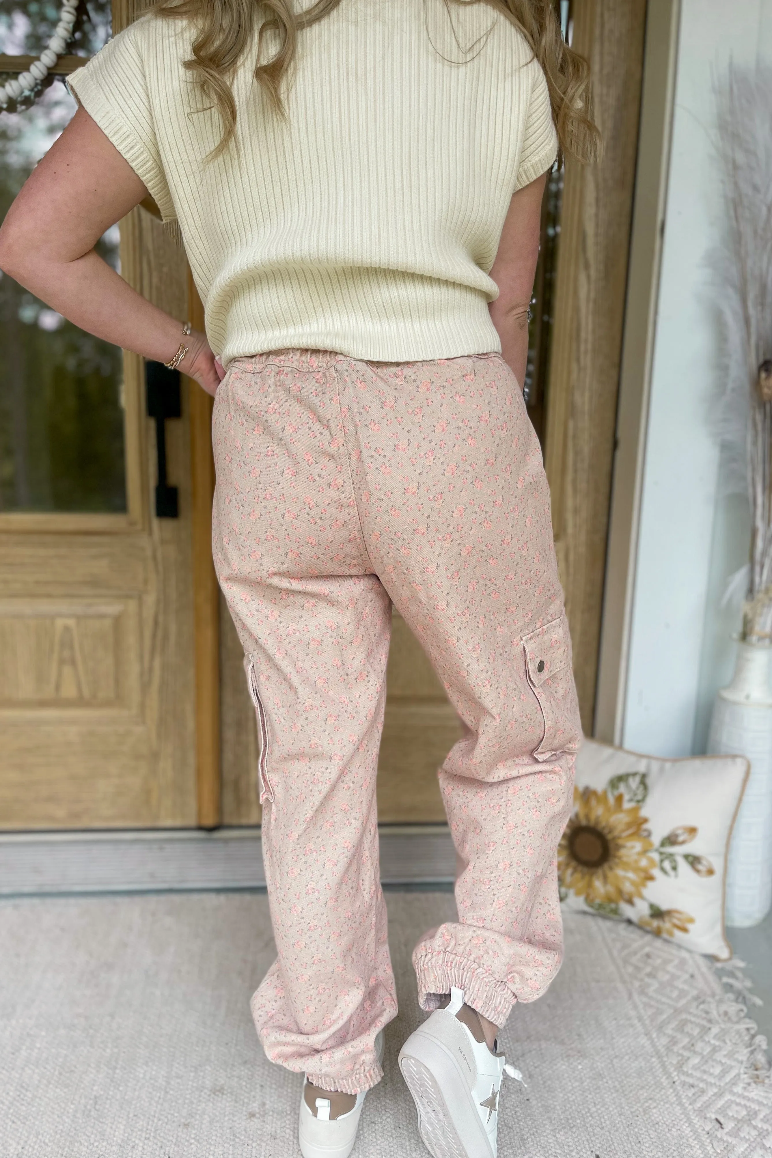 Camille Floral Twill Pocket Detail Jogger Pant Bottoms *FINAL SALE*