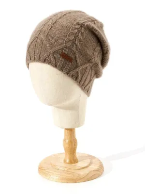 Cashmere Knit Cable Beanie