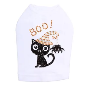 Cat With Spider Hat Rhinestone Dog Tank